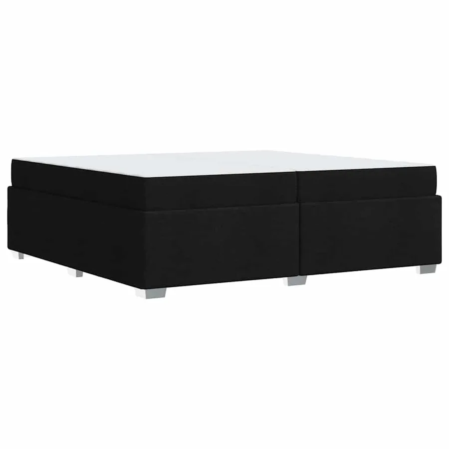 Cadre de lit avec matelas Noir 200 x 200 cm tissu - 7