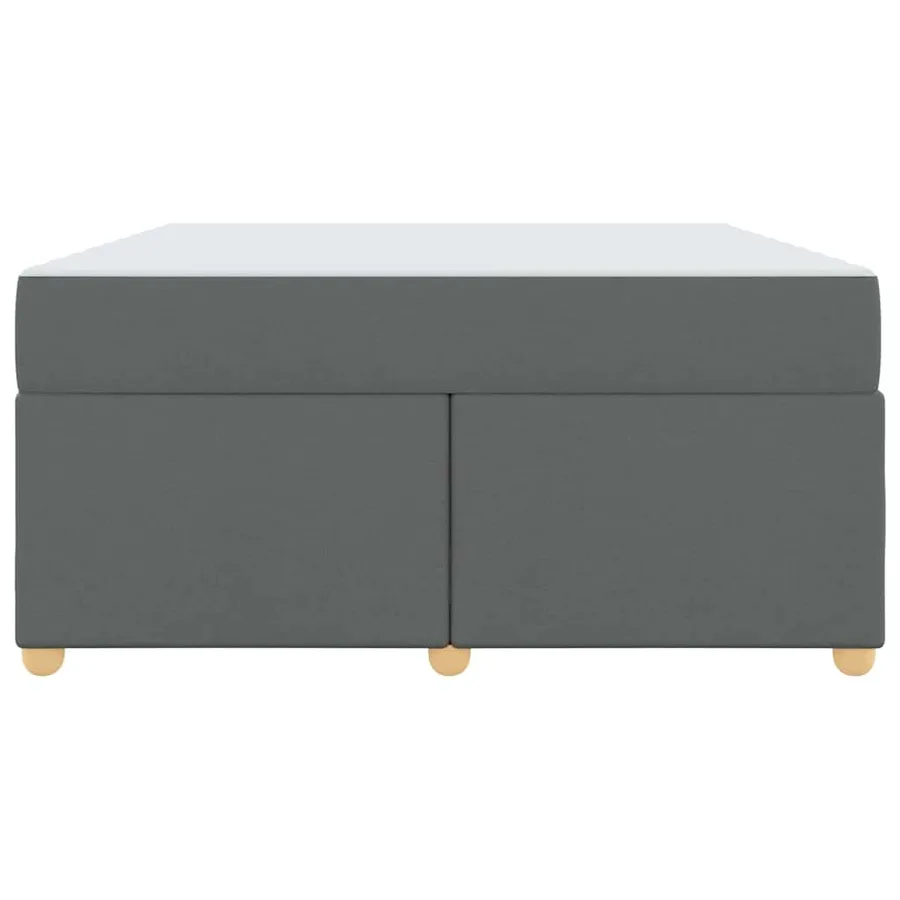 Cadre de lit avec matelas Gris foncé 140 x 200 cm tissu - 5