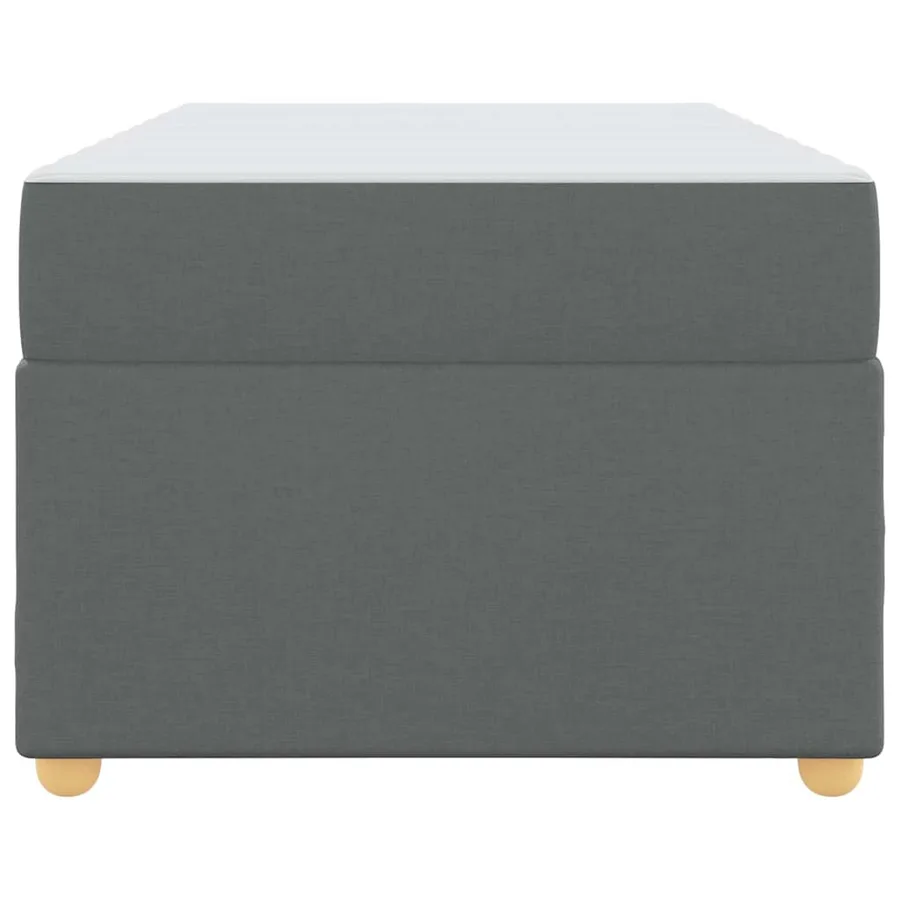 Cadre de lit avec matelas Gris foncé 90 x 200 cm tissu - 5