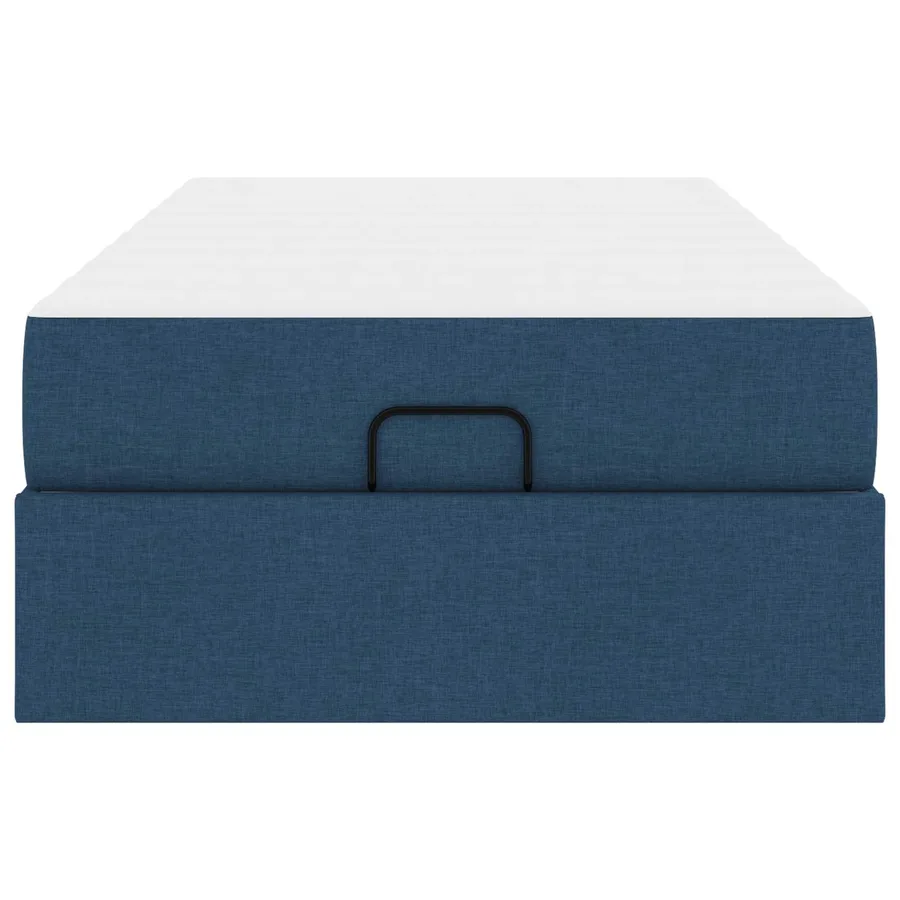 Cadre de lit avec matelas 2 pcs Bleu tissu - 7