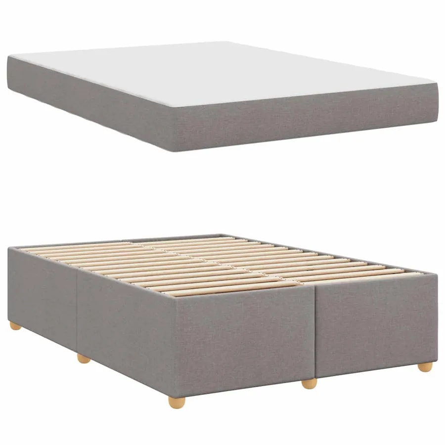 Cadre de lit avec matelas Taupe 140 x 200 cm tissu - 4