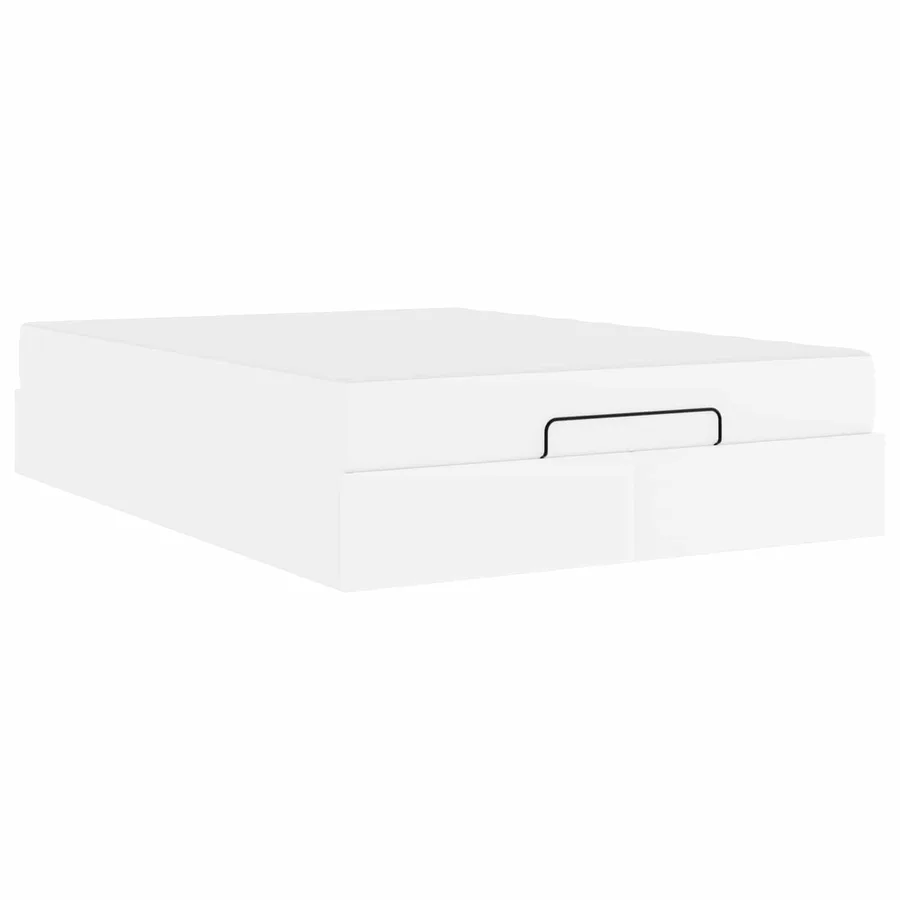 Cadre de lit avec matelas Autre 2 pcs Blanc PVC - 2