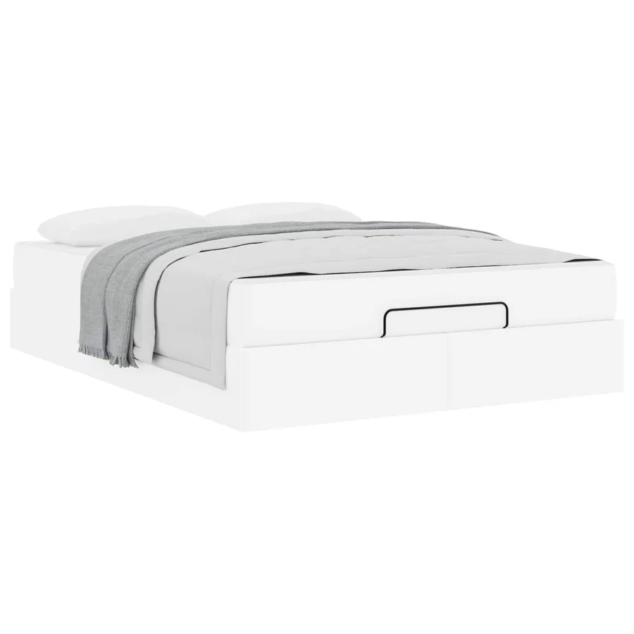 Cadre de lit avec matelas Autre 2 pcs Blanc PVC - 3