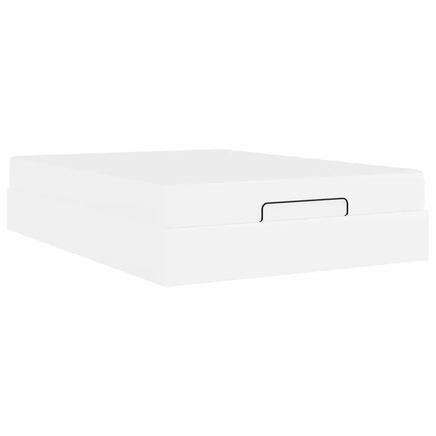 Cadre de lit avec matelas Autre 2 pcs Blanc PVC - 9