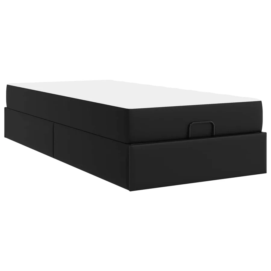 Cadre de lit avec matelas Autre 2 pcs Noir PVC - 9