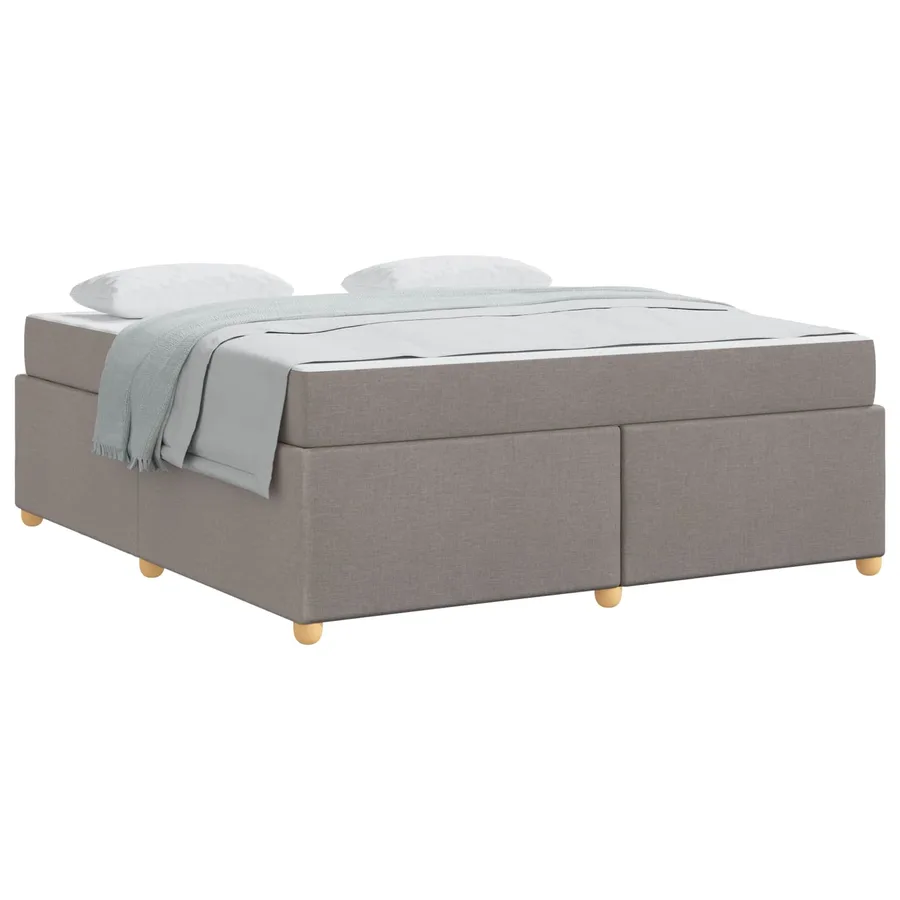 Cadre de lit avec matelas Taupe 180 x 200 cm tissu - 2