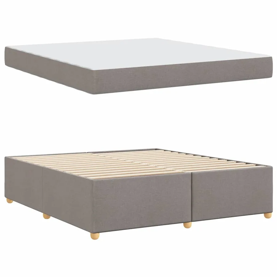 Cadre de lit avec matelas Taupe 180 x 200 cm tissu - 4