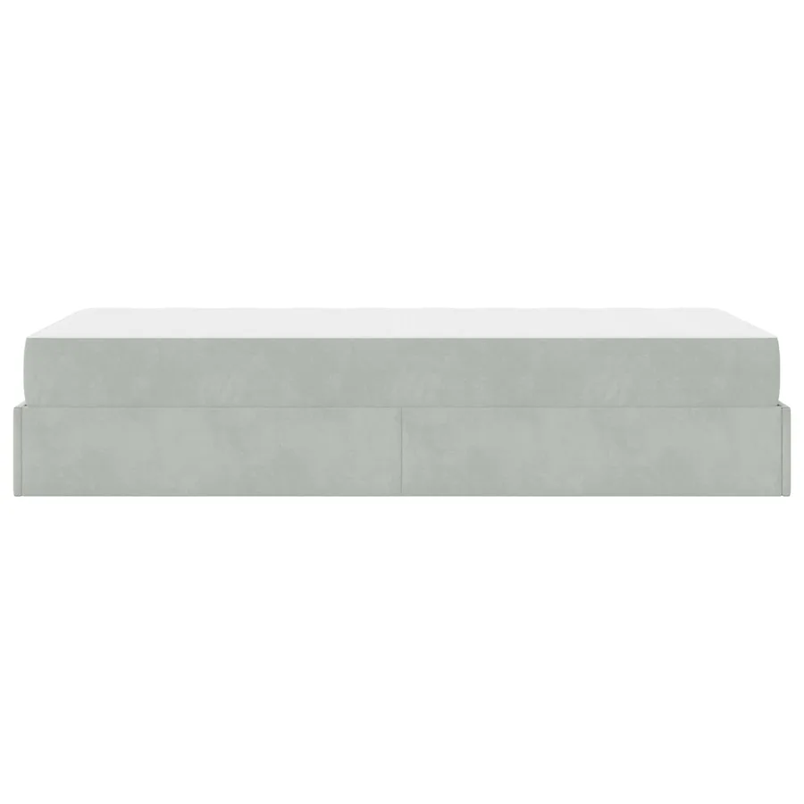 Cadre de lit avec matelas 2 pcs Gris clair Velours - 7