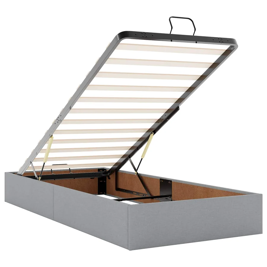 Cadre de lit avec matelas 2 pcs Gris clair tissu - 12