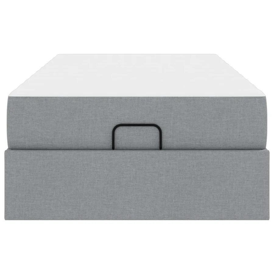 Cadre de lit avec matelas 2 pcs Gris clair tissu - 7