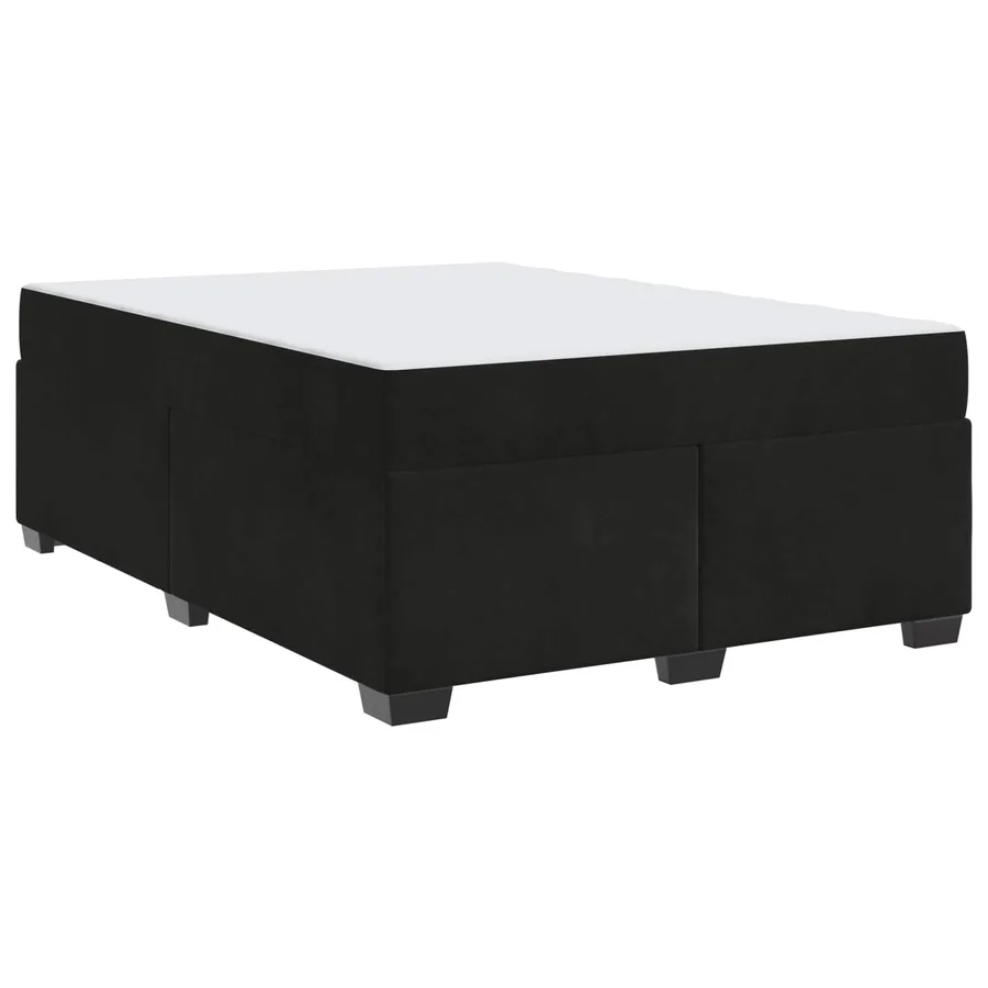 Cadre de lit avec matelas Noir 140 x 200 cm tissu - 2