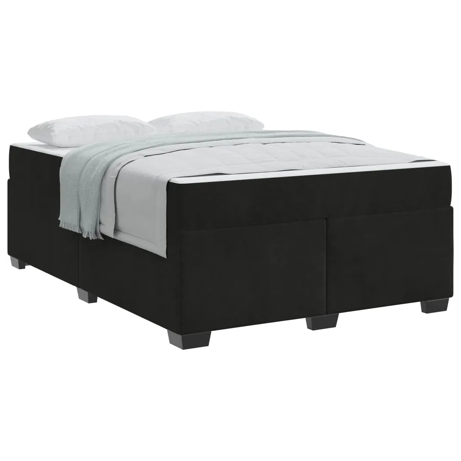 Cadre de lit avec matelas Noir 140 x 200 cm tissu - 3