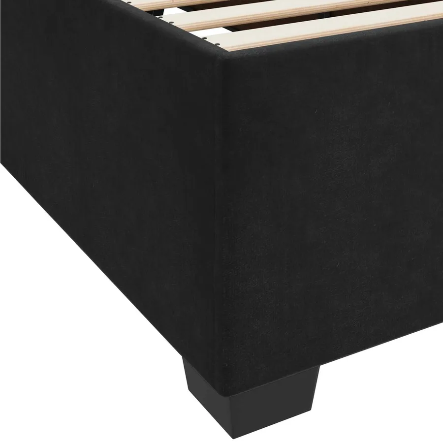 Cadre de lit avec matelas Noir 140 x 200 cm tissu - 9