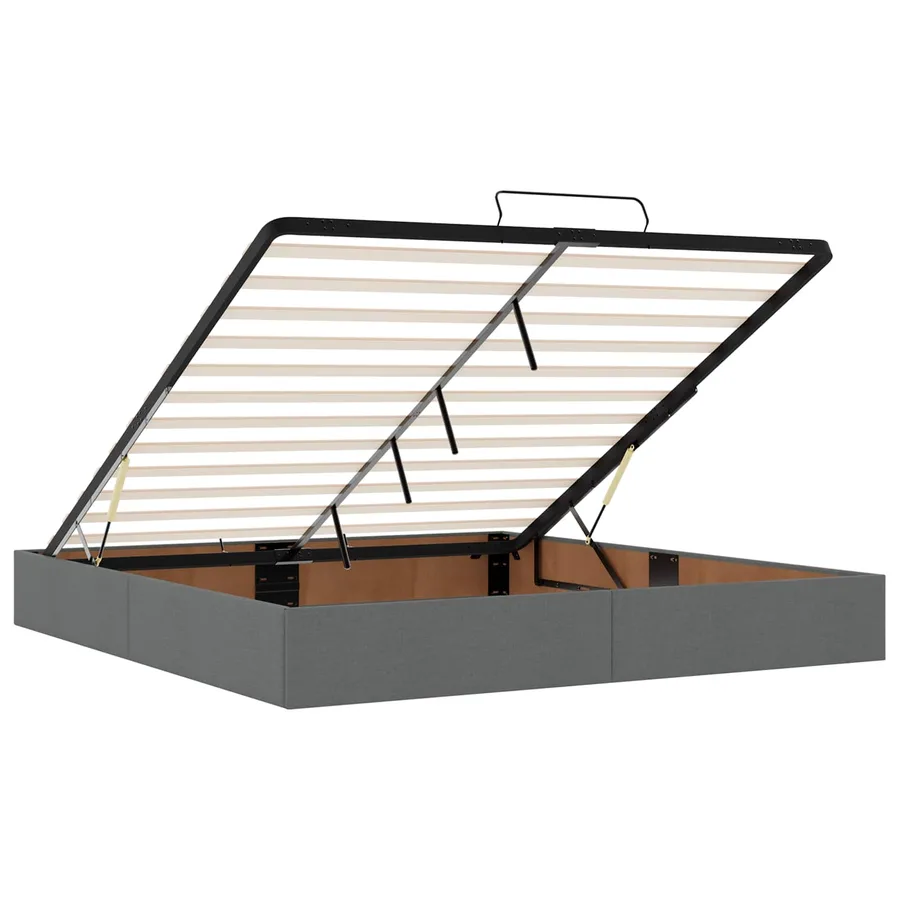 Cadre de lit avec matelas avec matelas 2 pcs Gris Foncé tissu - 11