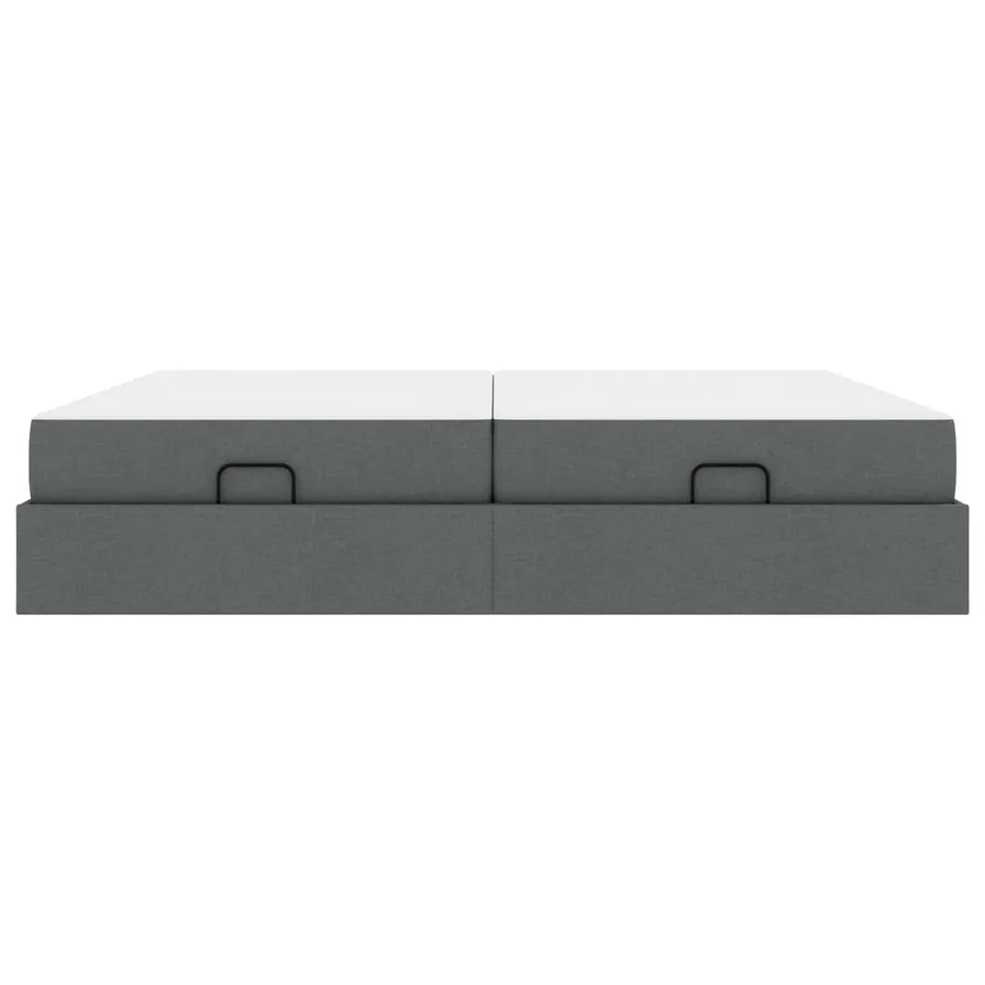 Cadre de lit avec matelas avec matelas 2 pcs Gris Foncé tissu - 6