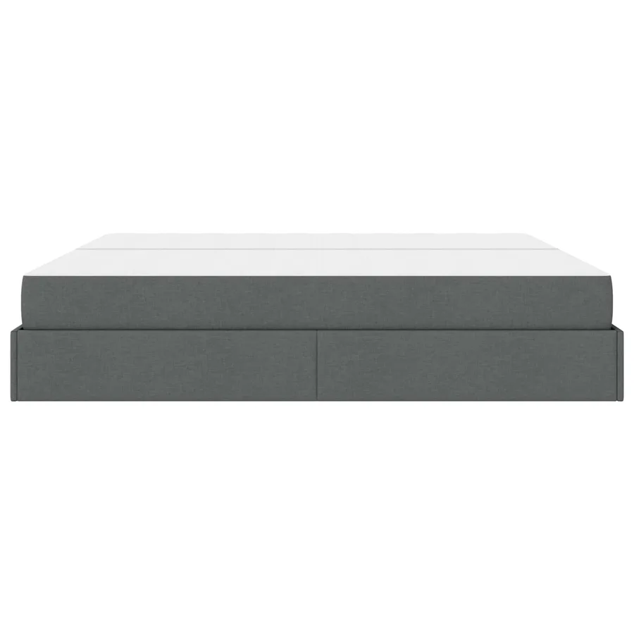 Cadre de lit avec matelas avec matelas 2 pcs Gris Foncé tissu - 7