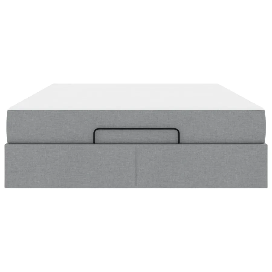 Cadre de lit avec matelas 2 pcs Gris clair tissu - 7