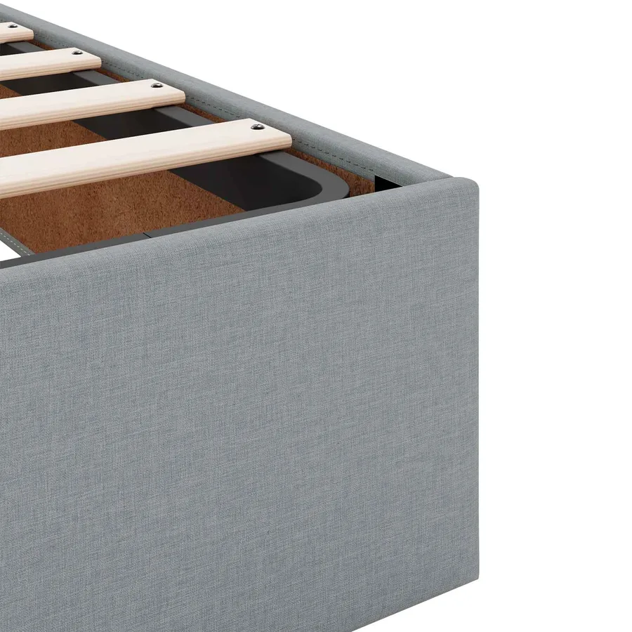 Cadre de lit avec matelas 2 pcs Gris clair tissu - 8
