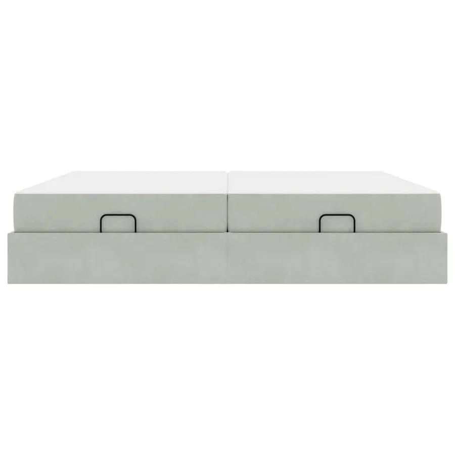 Cadre de lit avec matelas avec matelas 2 pcs Gris clair Velours - 5