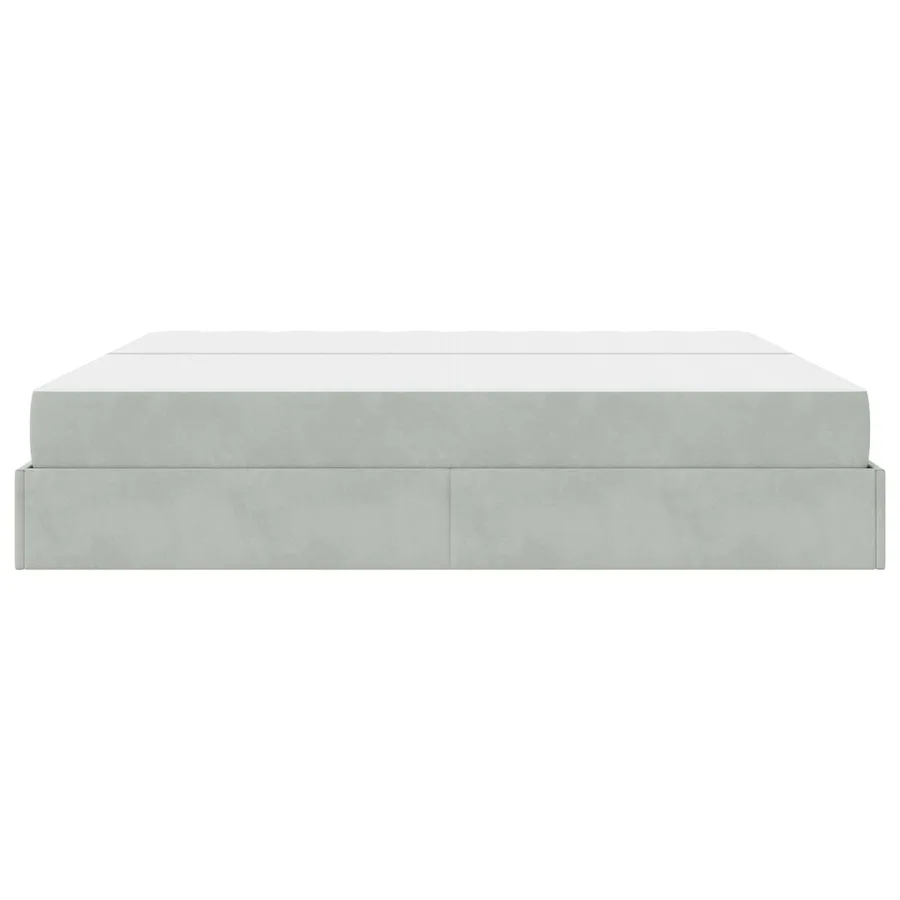 Cadre de lit avec matelas avec matelas 2 pcs Gris clair Velours - 6