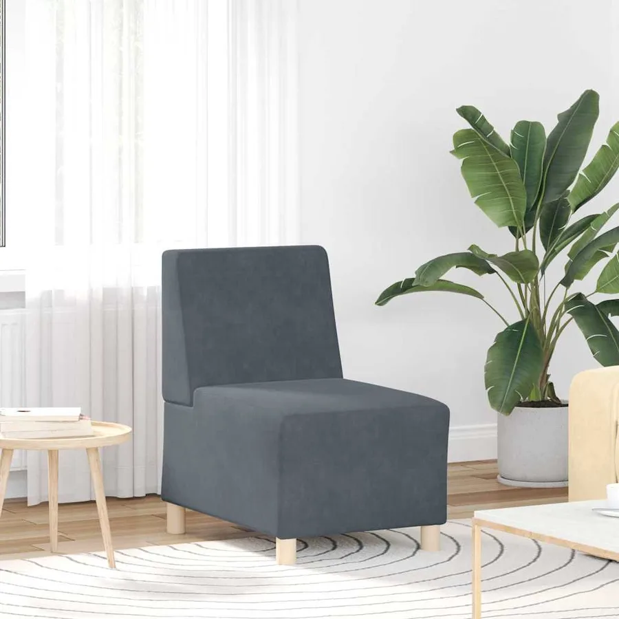 Unité de Sofa Modulaire Sans Accoudoirs 2 pcs Gris foncé - 3