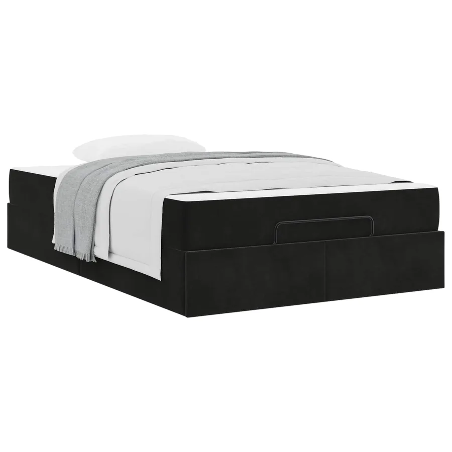 Cadre de lit avec matelas 2 pcs Noir Velours - 3