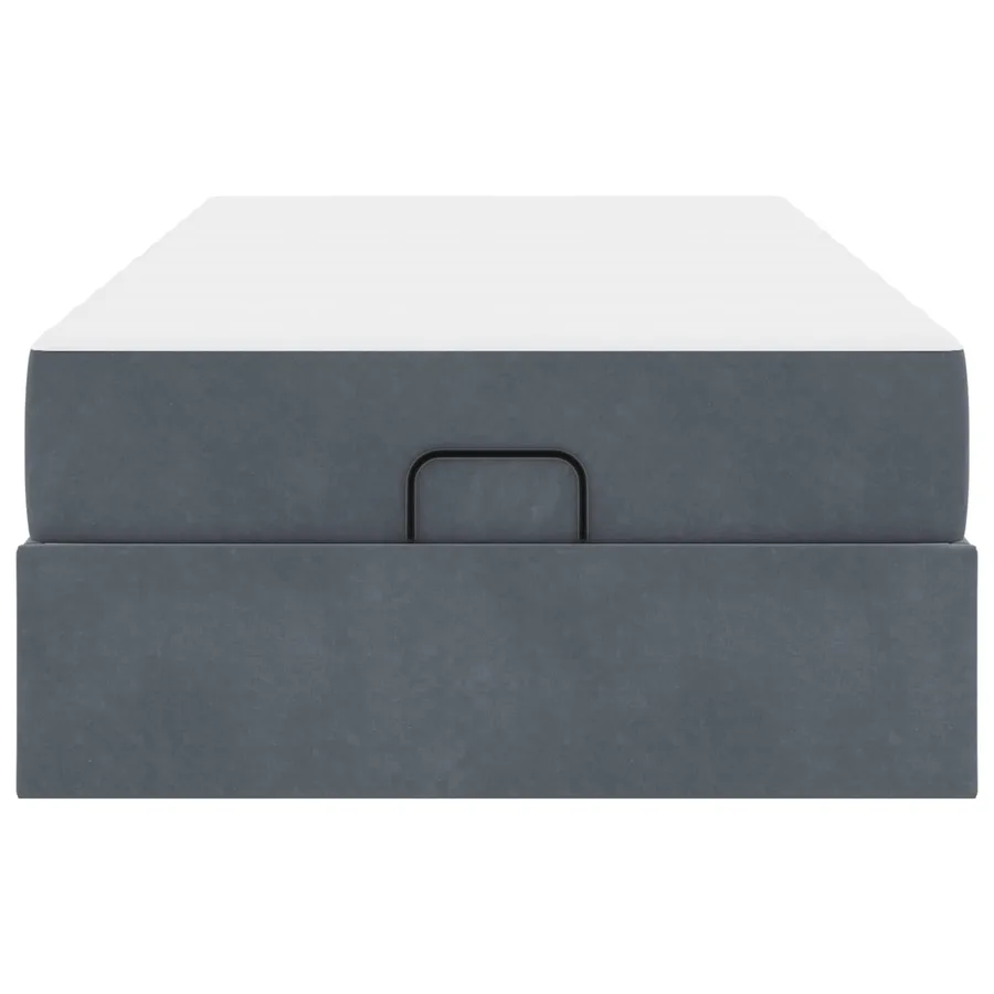 Cadre de lit avec matelas 2 pcs Gris Foncé Velours - 6