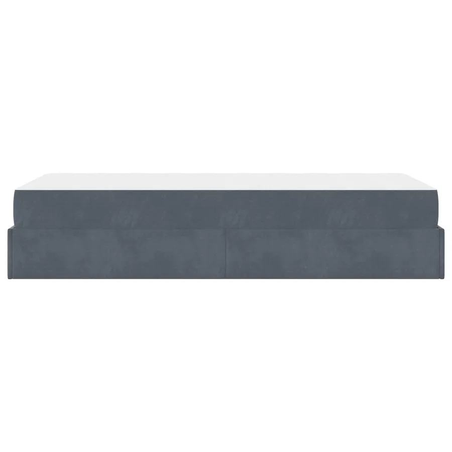 Cadre de lit avec matelas 2 pcs Gris Foncé Velours - 7