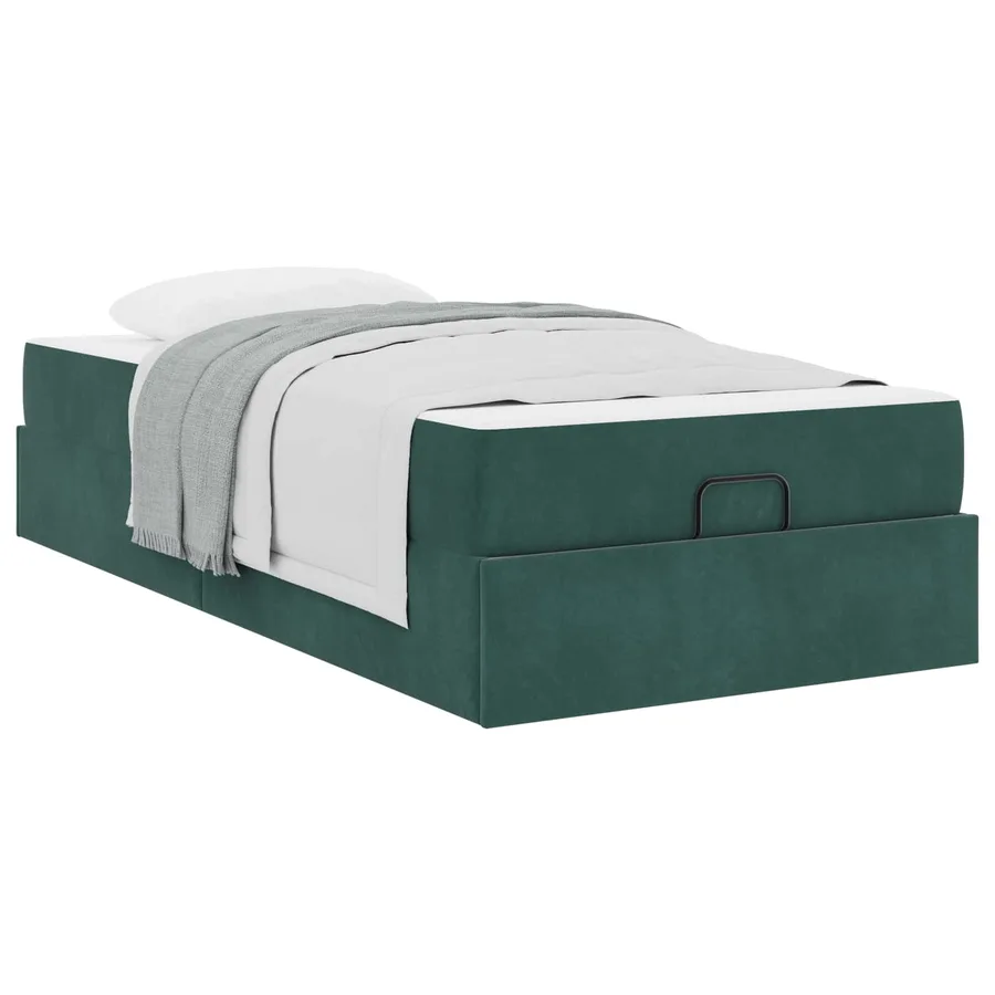 Cadre de lit avec matelas 2 pcs Vert Velours - 3