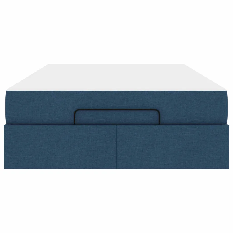 Cadre de lit avec matelas 2 pcs Bleu tissu - 6