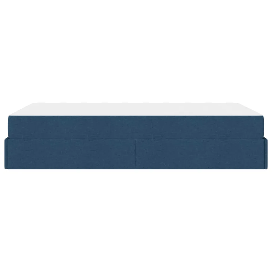 Cadre de lit avec matelas 2 pcs Bleu tissu - 7