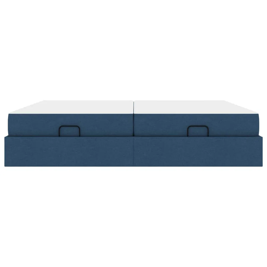Cadre de lit avec matelas avec matelas 2 pcs Bleu tissu - 6