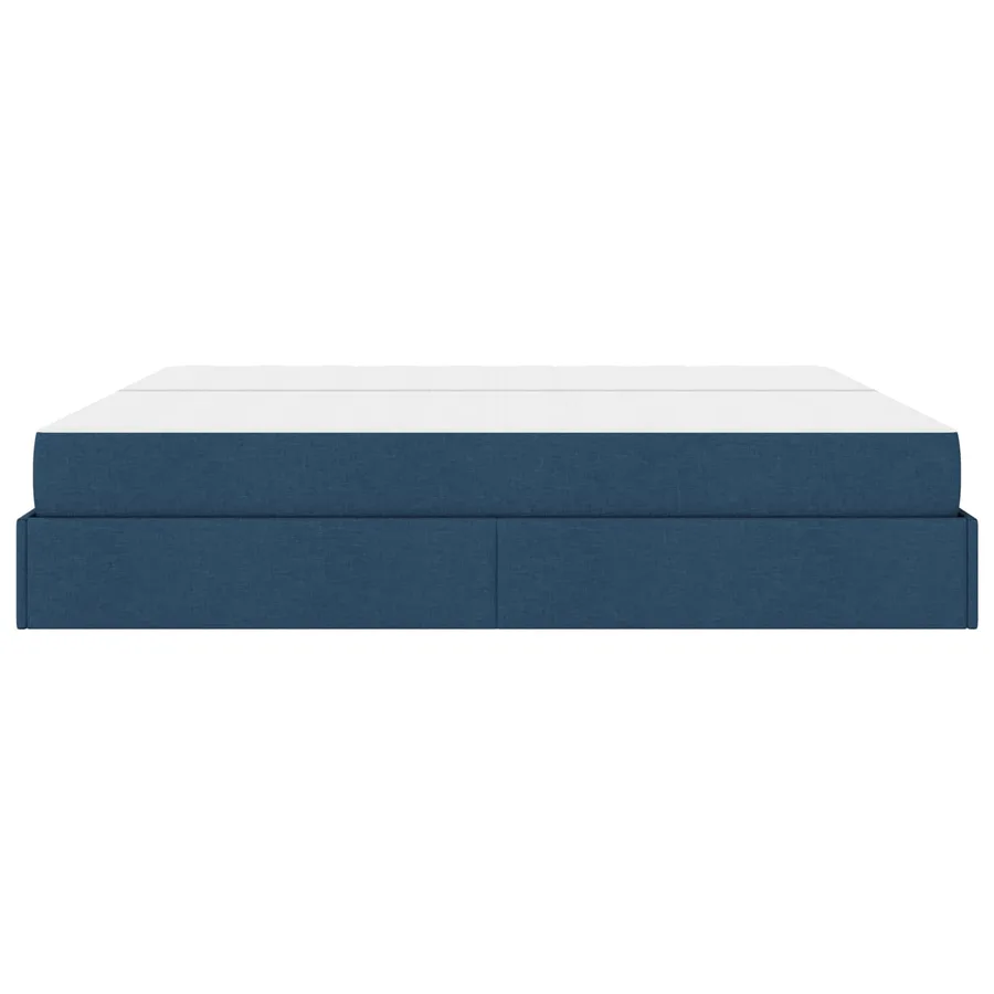 Cadre de lit avec matelas avec matelas 2 pcs Bleu tissu - 7