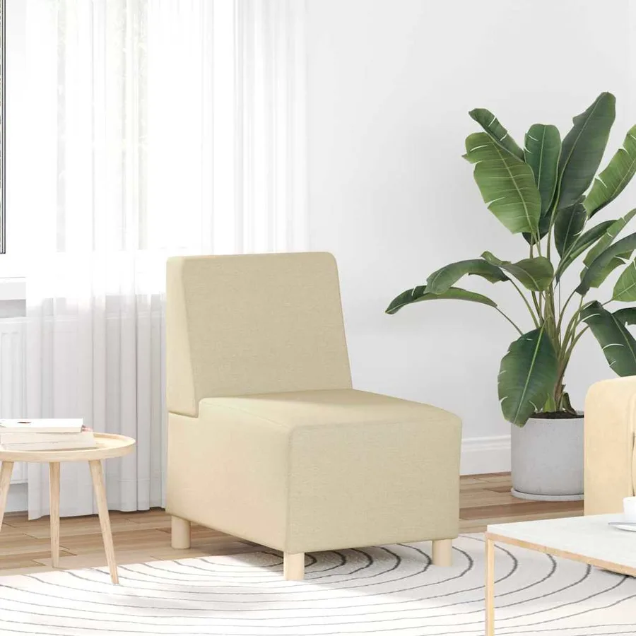 Unité de Sofa Modulaire Sans Accoudoirs 2 pcs Crème - 3