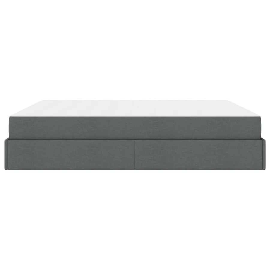 Cadre de lit avec matelas 2 pcs Gris Foncé tissu - 7