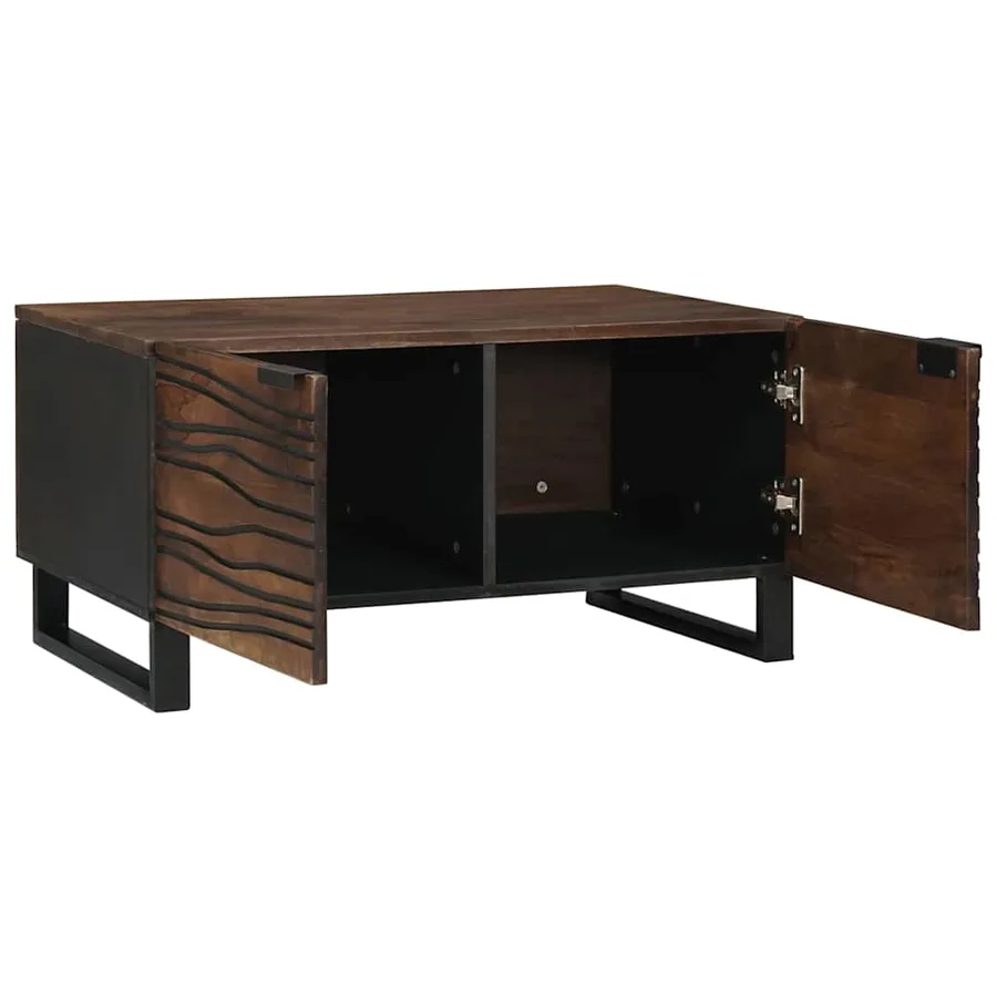 Table basse Noyer 80 x 50 x 40 cm Bois d'ingénierie - 2
