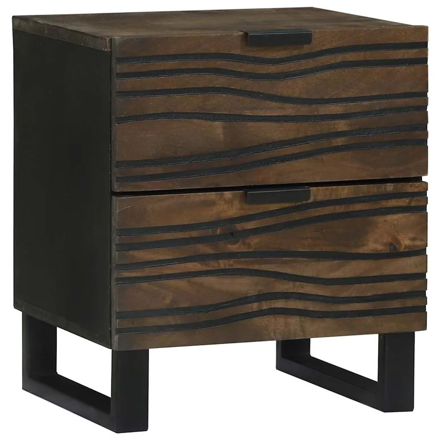 Table de chevet 2 pcs Noyer 40 x 33 x 46 cm Bois d'ingénierie - 4