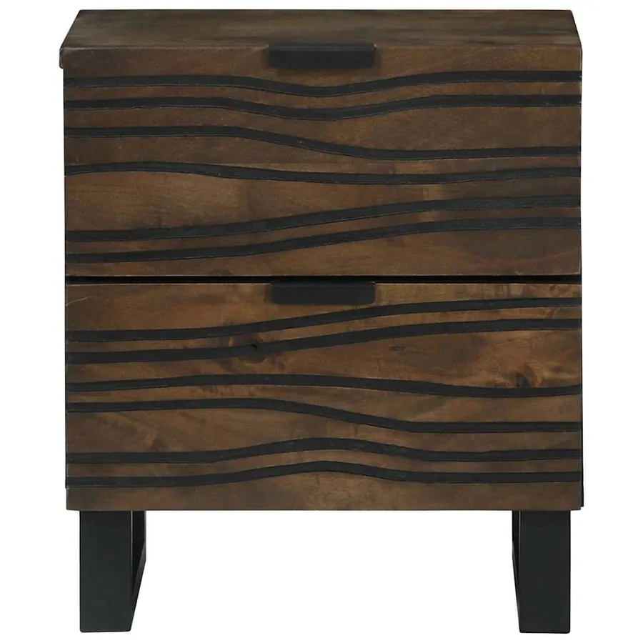 Table de chevet 2 pcs Noyer 40 x 33 x 46 cm Bois d'ingénierie - 5