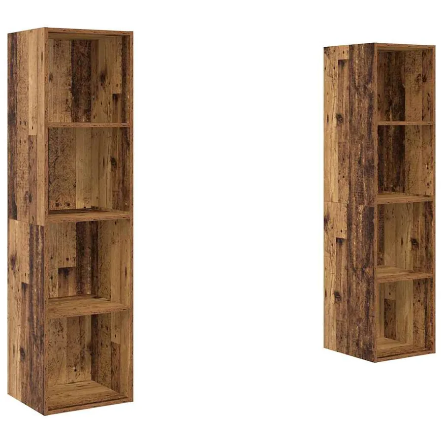 Ensemble meuble TV 2 pcs Marron 37 x 37 x 142,5 cm - 2