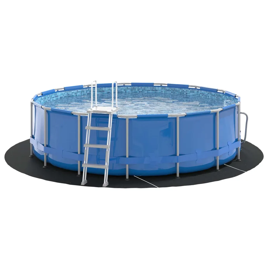Tapis de piscine Noir Ø 366 cm Tissu non tissé - 3