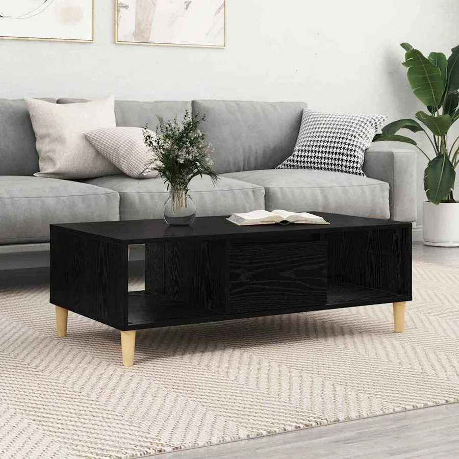 Table basse Chêne noir 102 x 55 x 35 cm Bois d'ingénierie