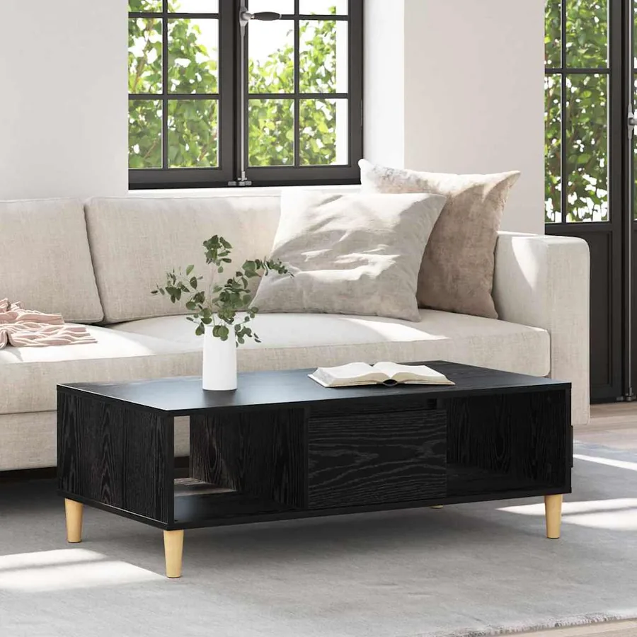 Table basse Chêne noir 102 x 55 x 35 cm Bois d'ingénierie - 4