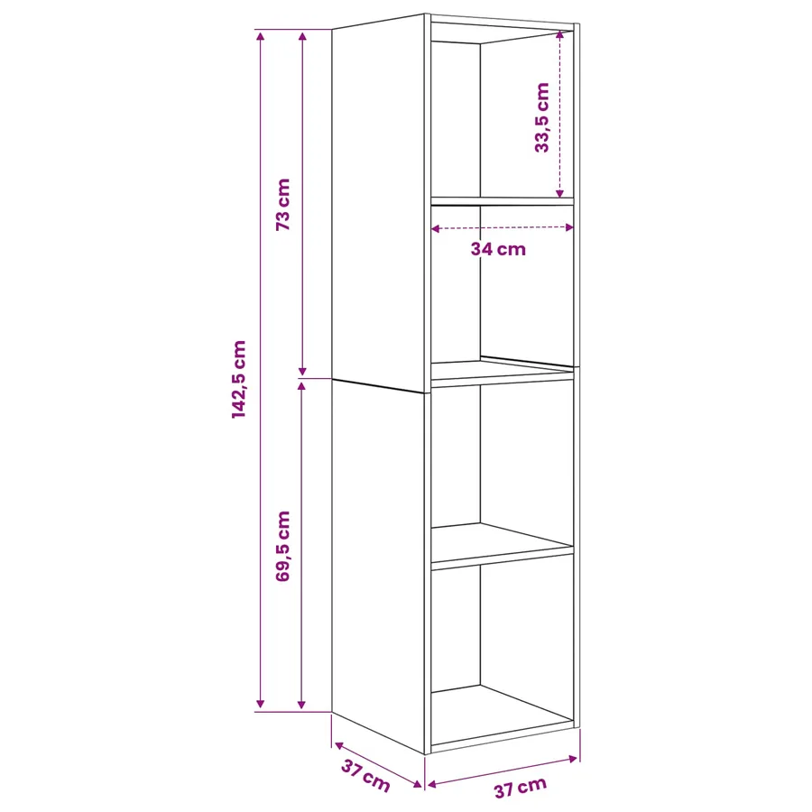 Ensemble meuble TV 37 x 37 x 142,5 cm Chêne artisanal - 16
