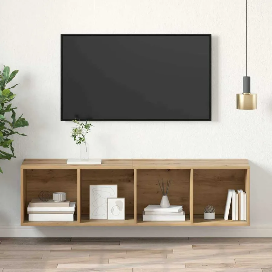 Ensemble meuble TV 37 x 37 x 142,5 cm Chêne artisanal - 4