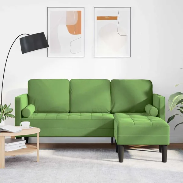 Ensemble de Canapés avec coussin Vert clair Polyester