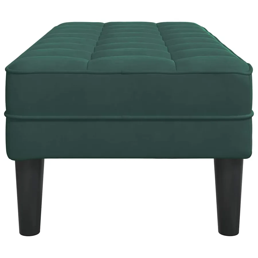 banc avec coussin Vert foncé 113 x 57 x 39 cm Velours - 5