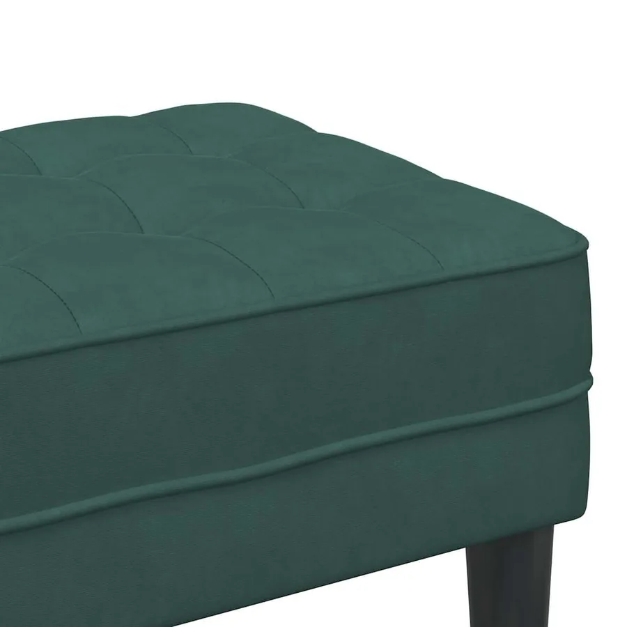 banc avec coussin Vert foncé 113 x 57 x 39 cm Velours - 7