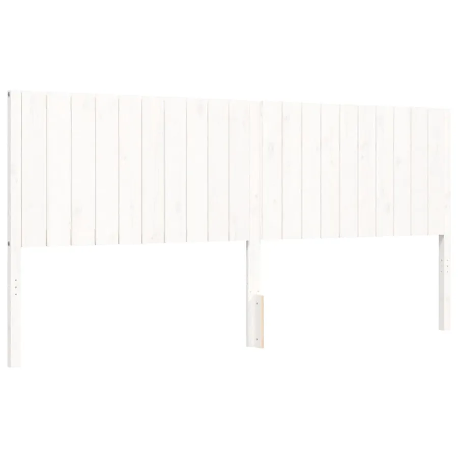 Cadre de lit sans matelas blanc 200x200 cm bois massif - 9