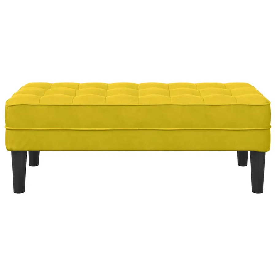 banc avec coussin Jaune 113 x 57 x 39 cm Velours - 4
