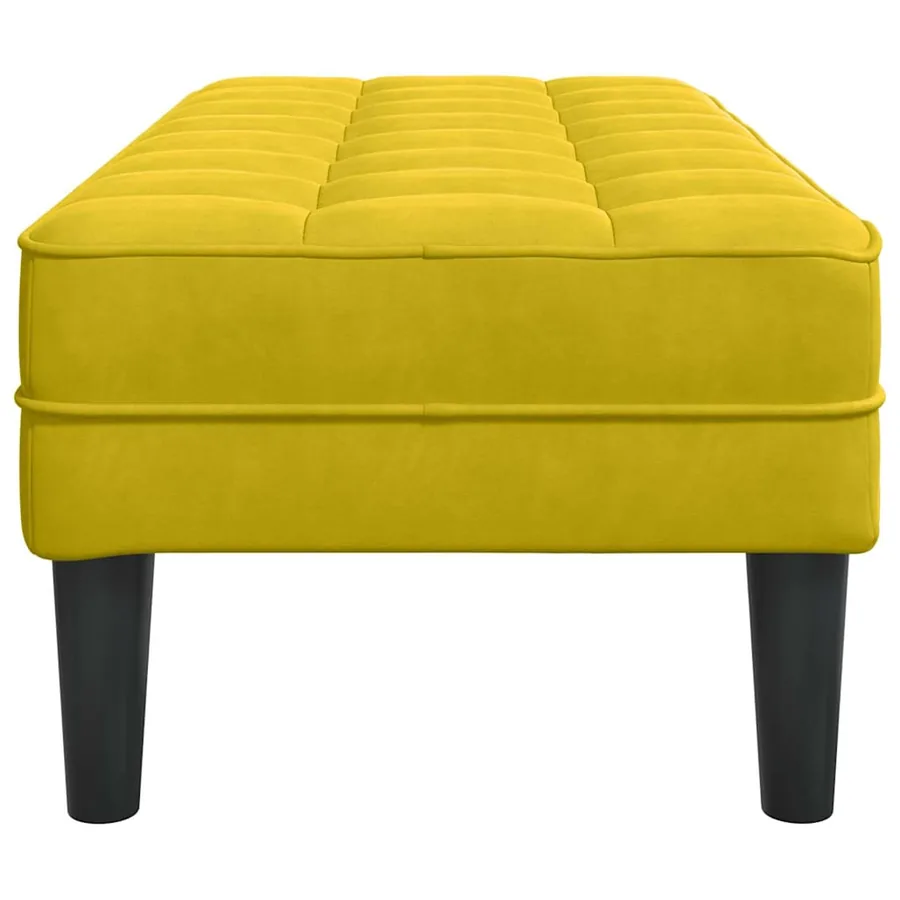 banc avec coussin Jaune 113 x 57 x 39 cm Velours - 5